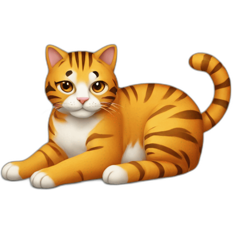 Cat on the belly of a tiger emoji