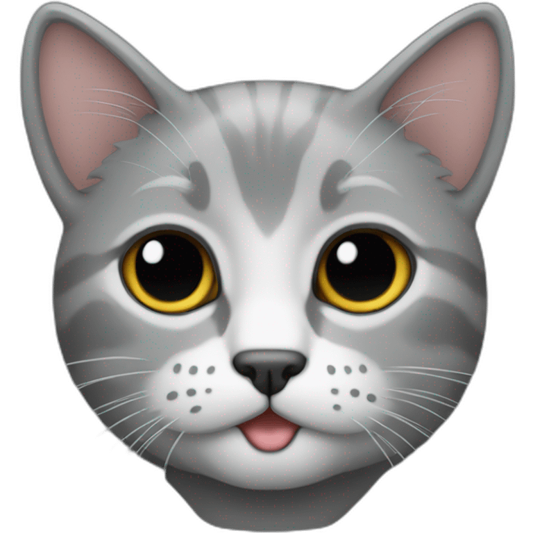 gato gris enojado emoji