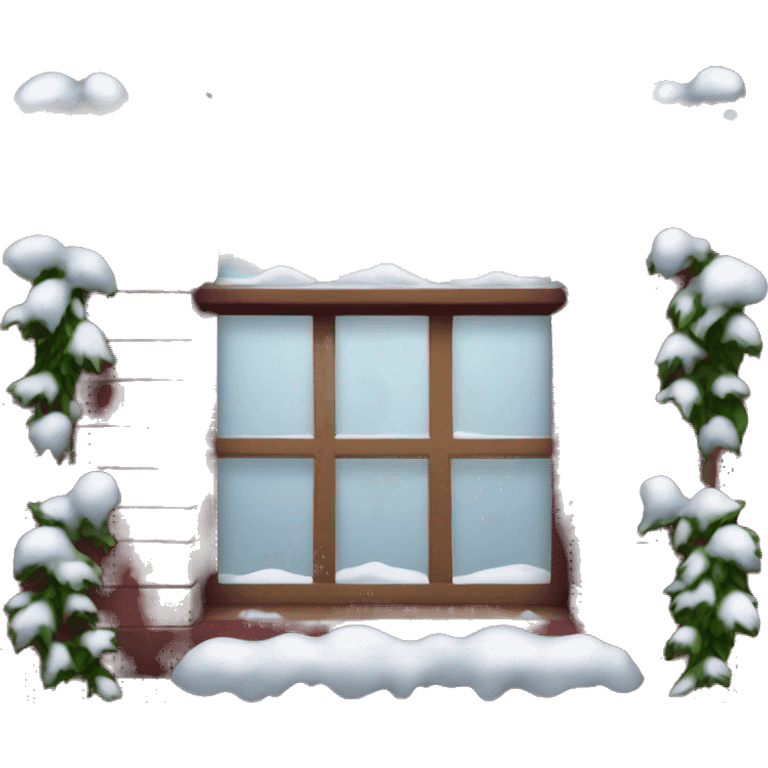 snowy burgundy window  emoji