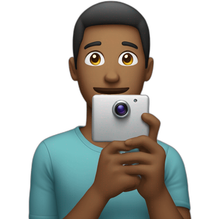 person taking picture with iphone emoji