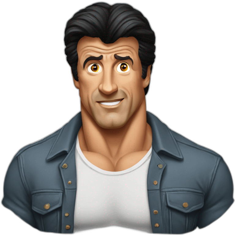 sylvester stallone cartoon wearing shirt emoji