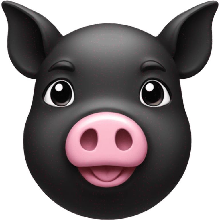 Black heard with a pink pig emoji