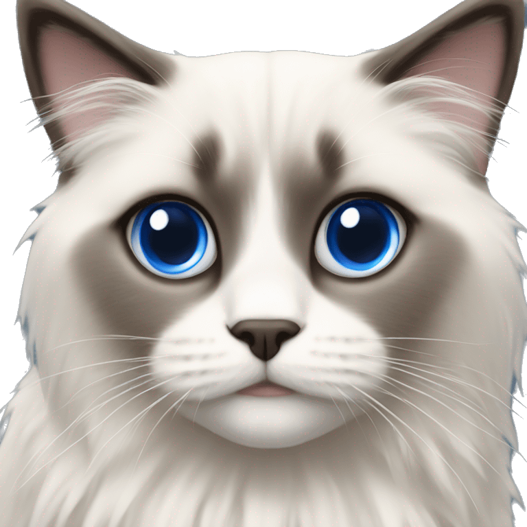 Ragdoll with blue eyes in christmas sweater emoji