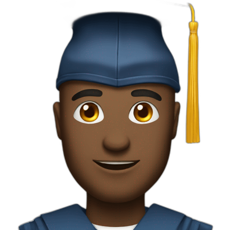 man with graduation cap on head emoji