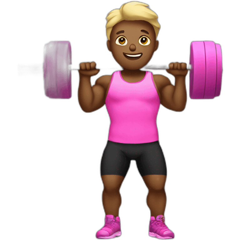 Pink weightlifter  emoji