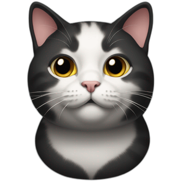 cat black fat emoji