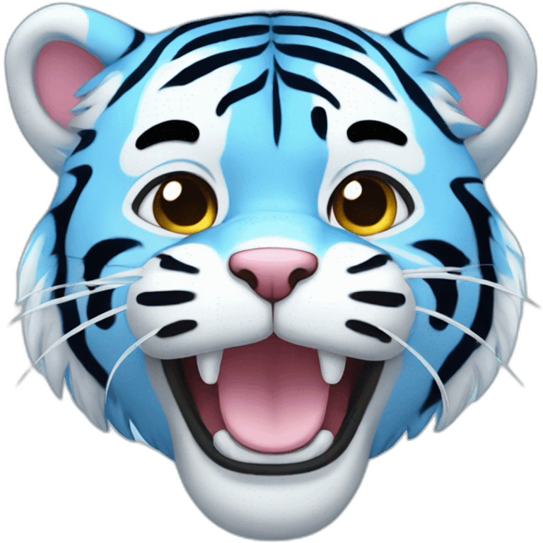 kawaii blue tiger emoji