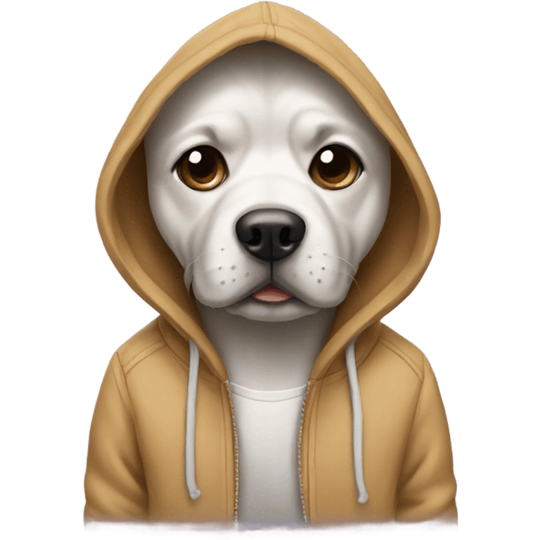 Dog wearing hoodie emoji