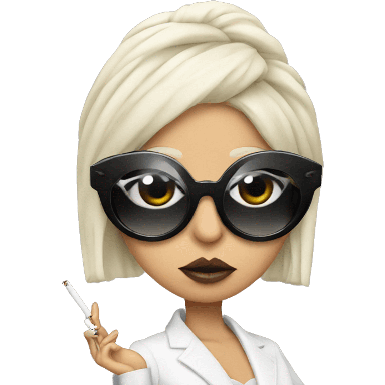 Lady Gaga with cigarette glasses emoji