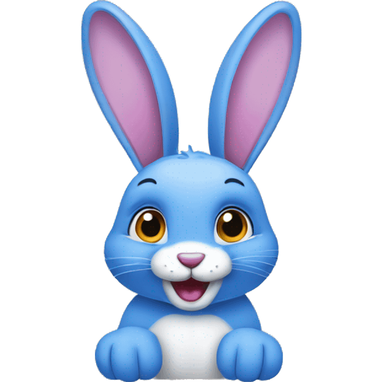 Blue cartoon rabbit emoji