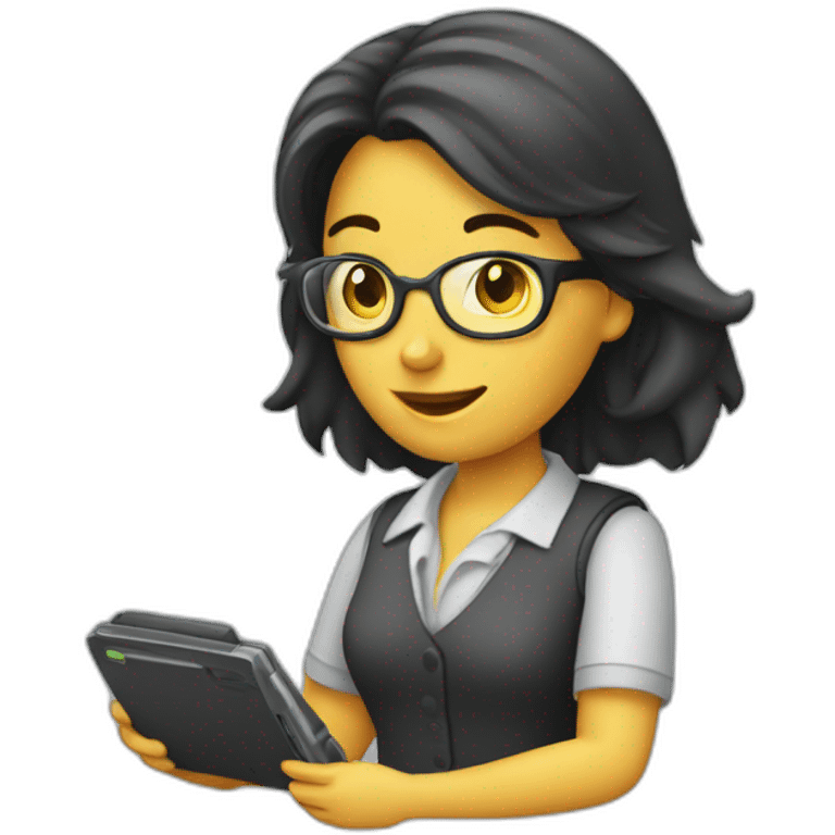 clerk girl with the dataphone emoji