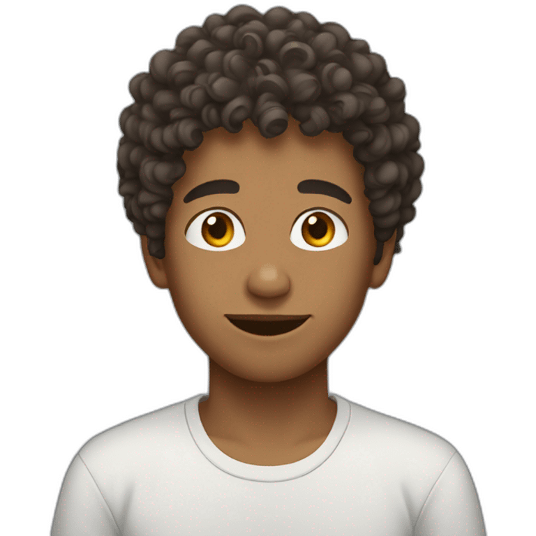 teen boy curly hair emoji