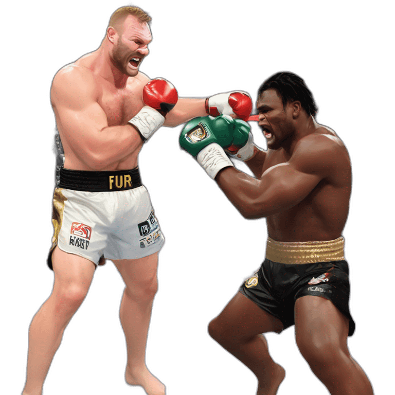 Francis ngannou knocking out tyson fury in abu dhabi emoji