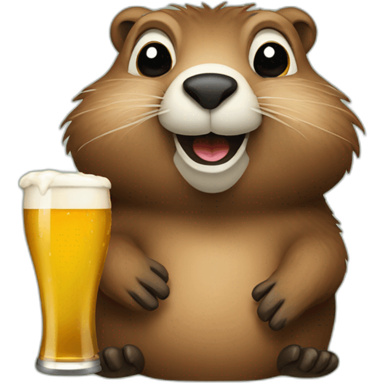 Groundhog with a beer emoji