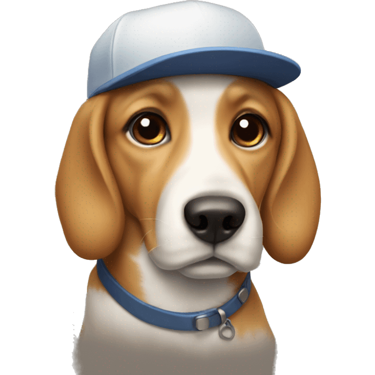 A dog wearing a cap emoji