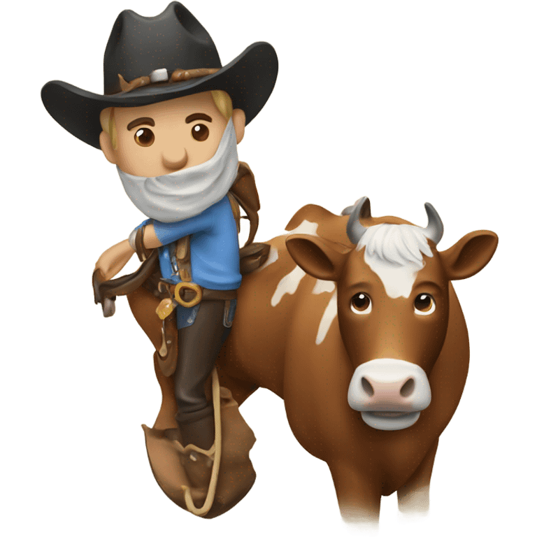 cowboy on a cow with saddle emoji