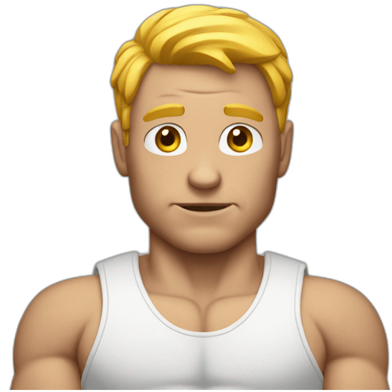 white man with muscles emoji