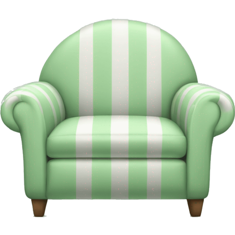 Striped pastel green and white sofa chair emoji