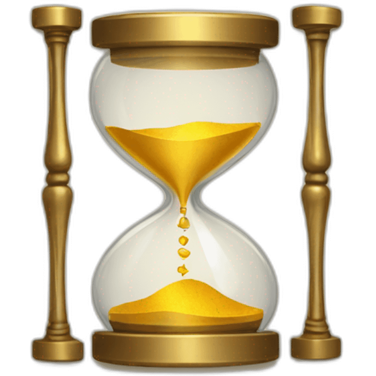 Hourglass with gold emoji