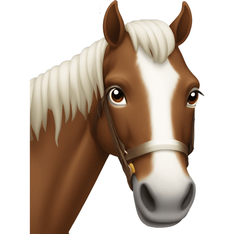 Caballo marrón con mancha blanca en la cara  emoji