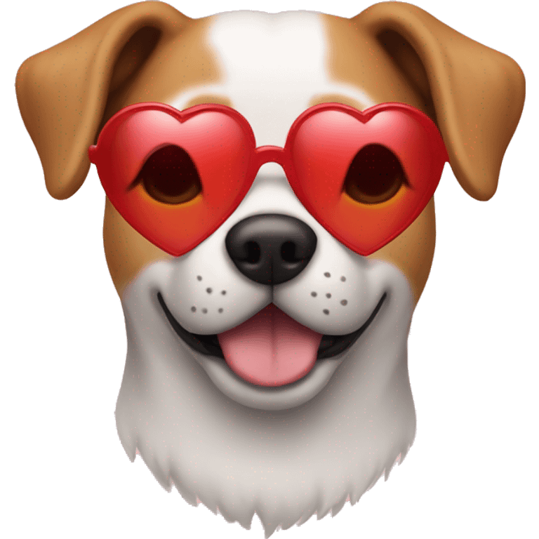 Dog wearing heart sunglasses emoji