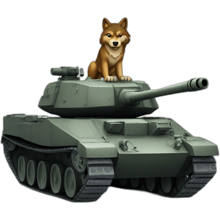 Tank with a wolf emoji