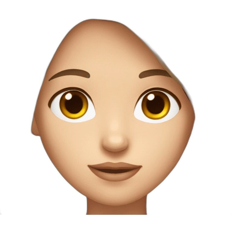 girl with brown straight hair brown eyes and fair skin emoji