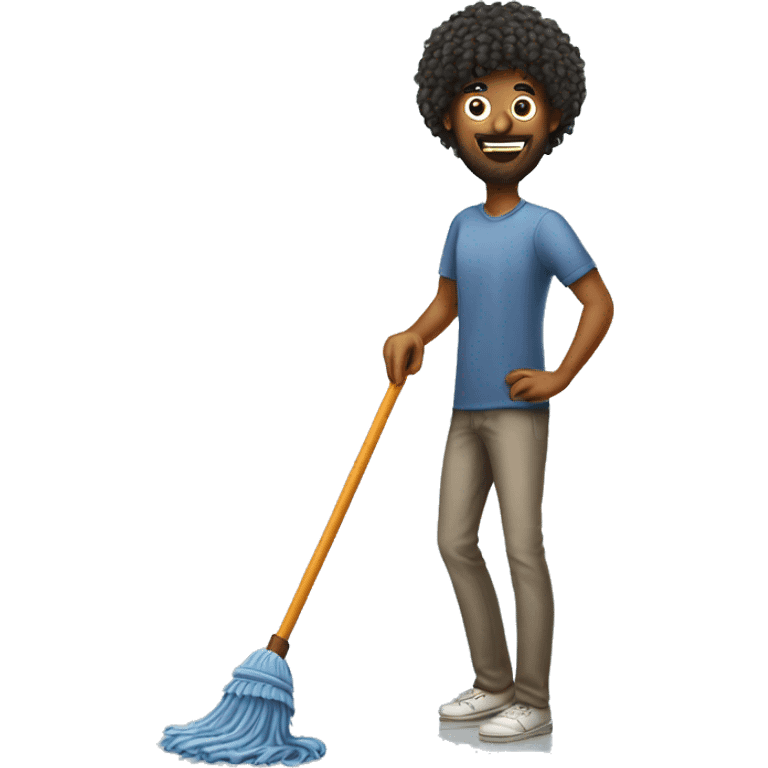 Isolated realistic full length house mop emoji