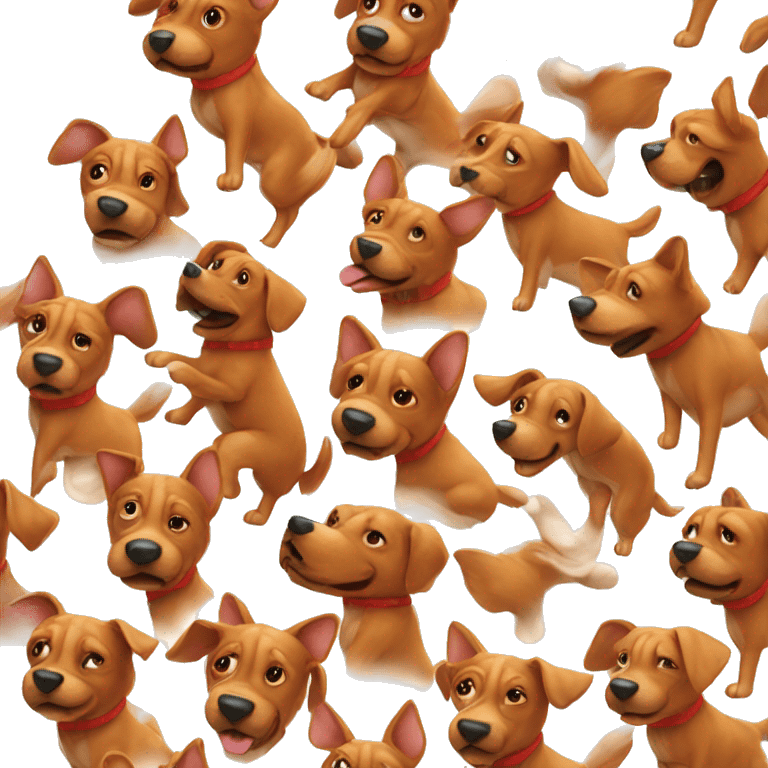 realistic solid red dog with pointed ears running emoji