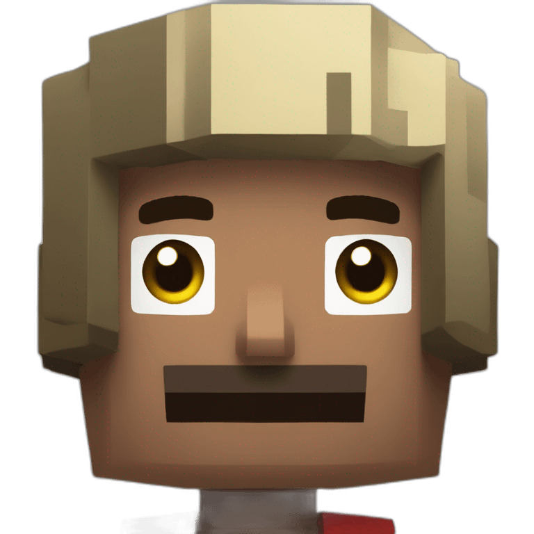 Black men in Minecraft farmer villager cubic with an square starw hate minecraft style emoji