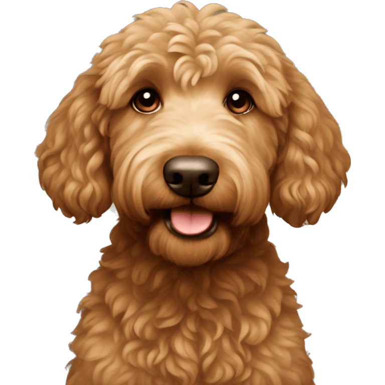 A golden doodle in a light chocolate brown emoji