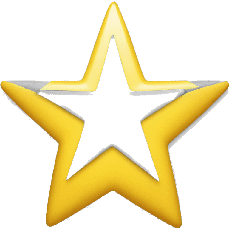 five-pointed star left half yellow and right half gray emoji