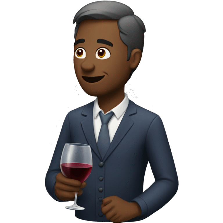 Men drink a wine emoji