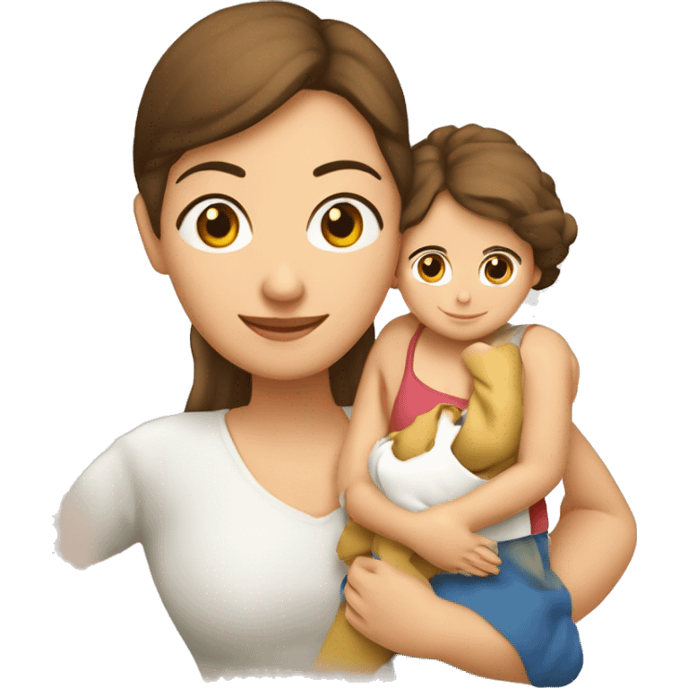 Familia mamá ypapá blanco hermana mayor hermana mediana pelo liso hermana pequeña pelo liso y masc emoji