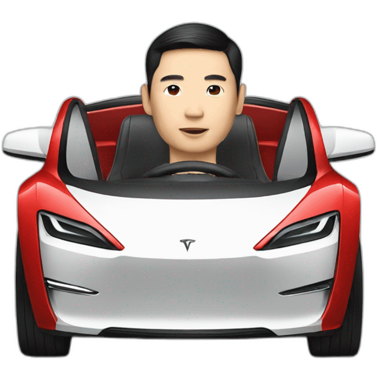 chinese man driving a tesla emoji