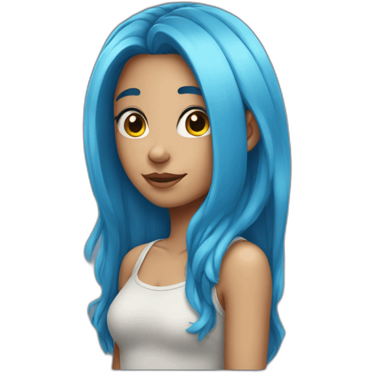 girl with blue hair emoji