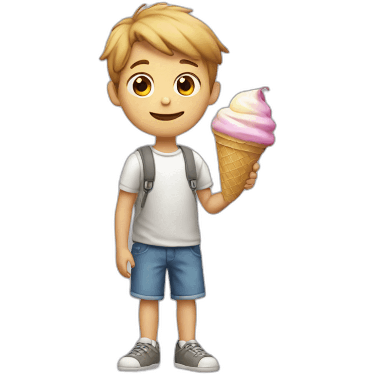 Boy trying to pick icecream flavour emoji