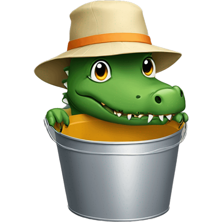 Crocodile in a bucket hat emoji