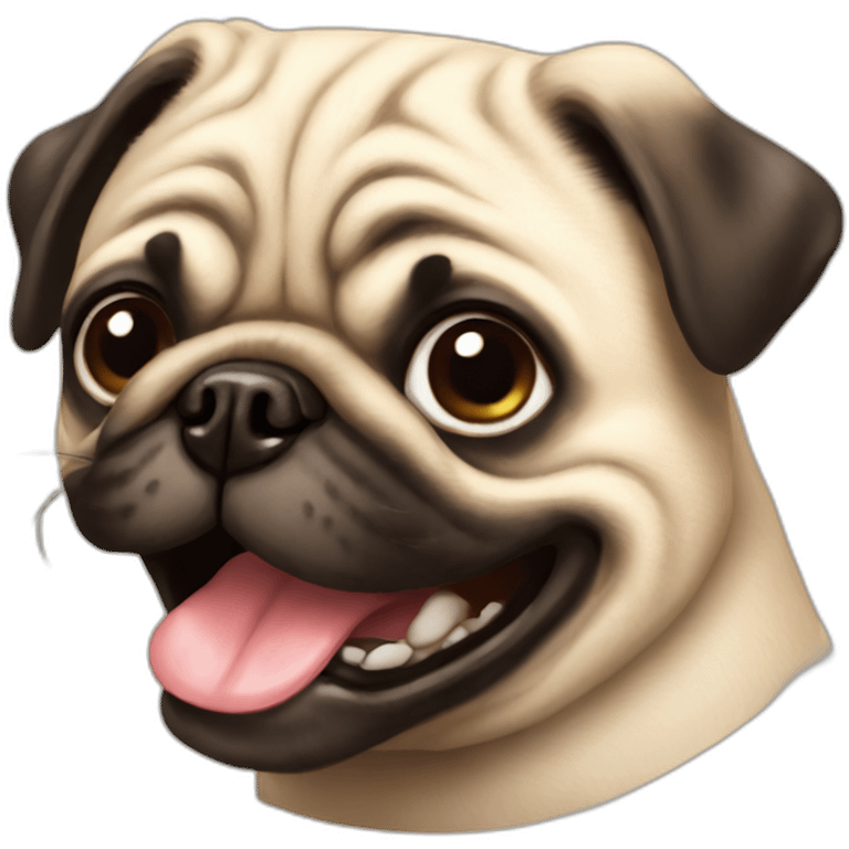 Happy pug emoji