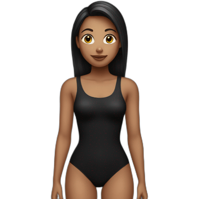 girl in black bodysuit emoji