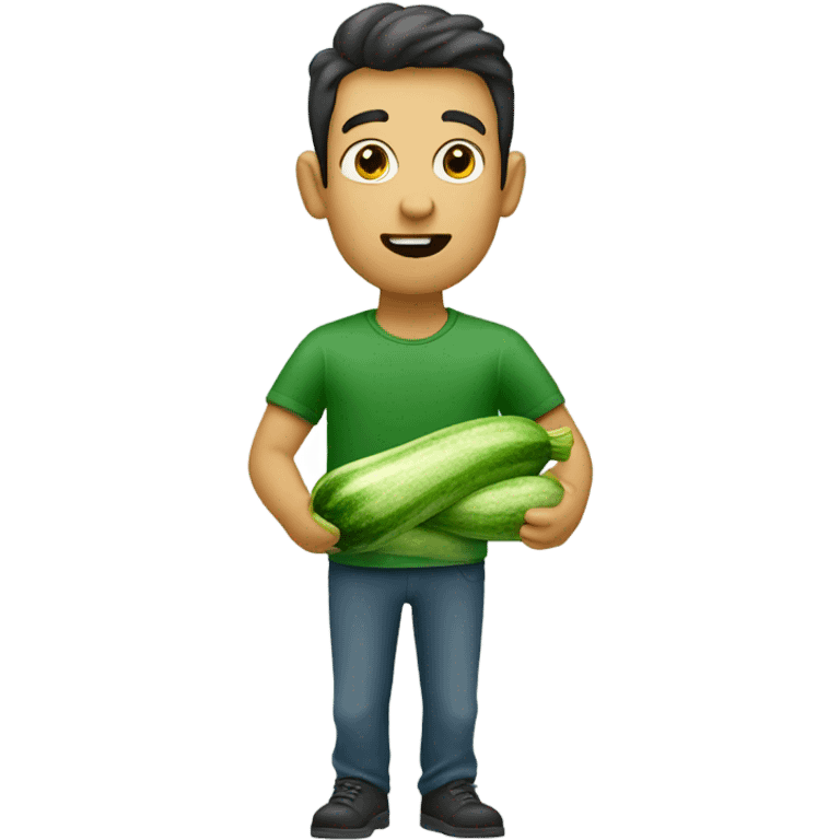 Man eating zucchini emoji