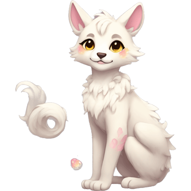 Full body Kawaii bright fantasy ethereal anthro fursona animal emoji