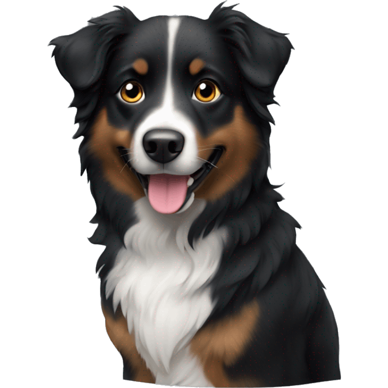 Small black australian shepherd dog with black muzzle emoji