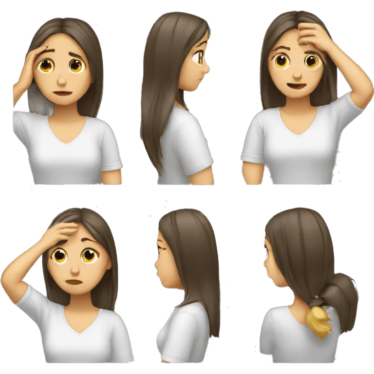 Girl Scratching head with hand  emoji