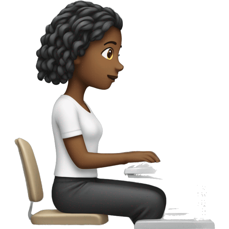 Girl typing on computer  emoji