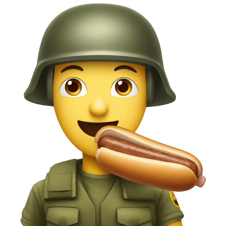 Bratwurst with army helmet emoji