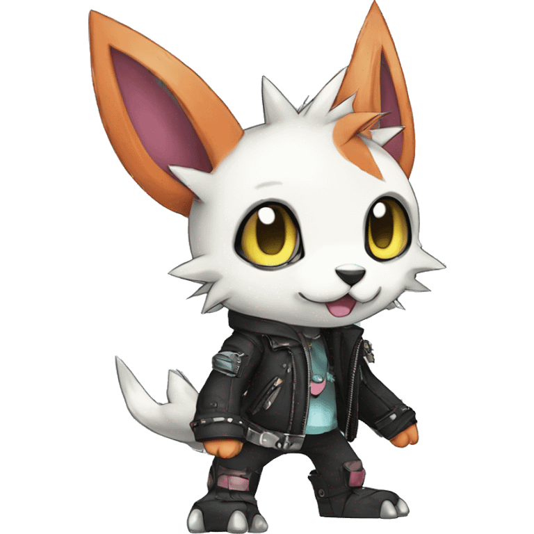 cute cool edgy punk Digimon-Fakemon-animal full body emoji