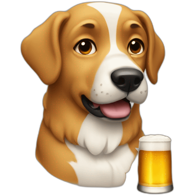 Dog drinking beer  emoji