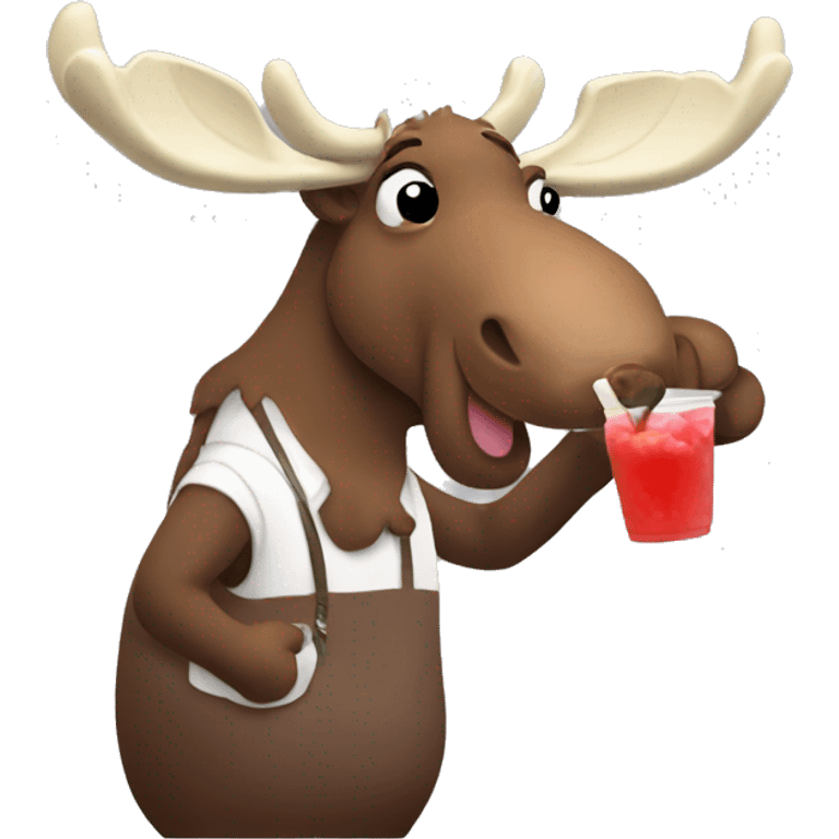 Moose drinking boba emoji