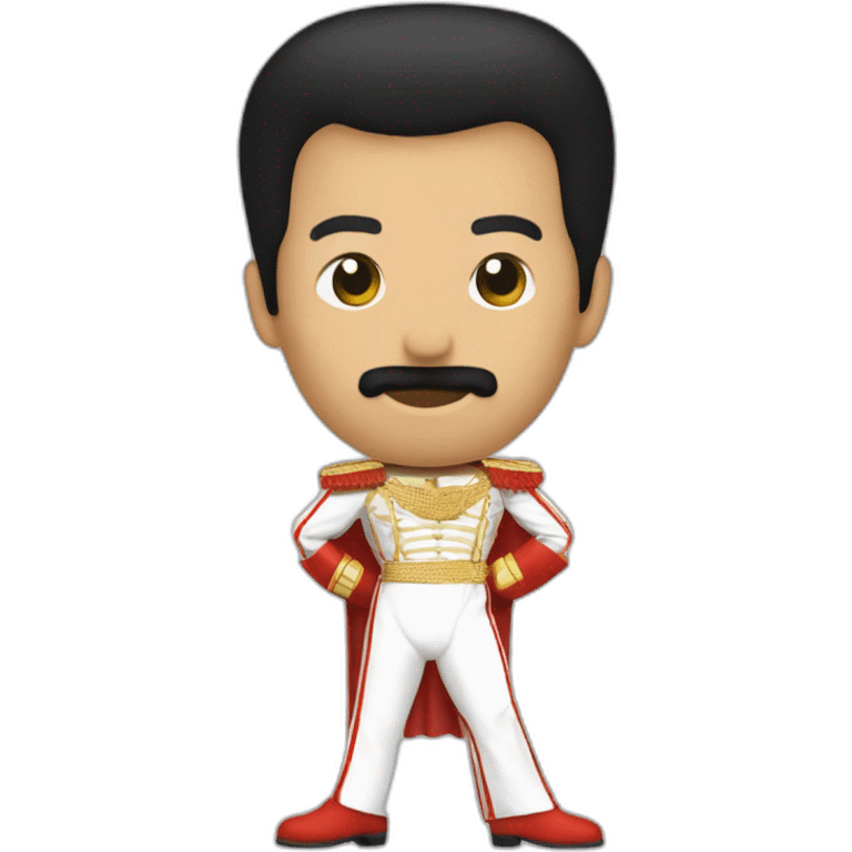 Freddy Mercury posing like a lambda symbol emoji